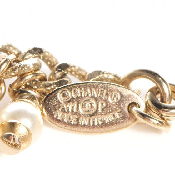 Chanel Classic CC Long Pearl Necklace Gold 6 of 7