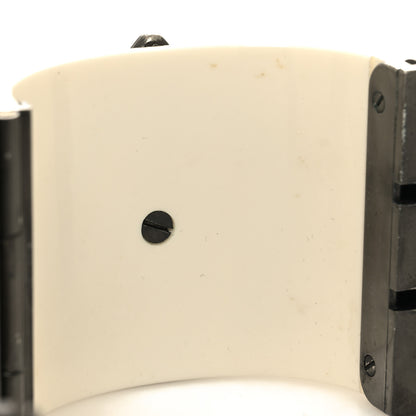 Chanel Resin Crystal CC Wide Cuff Ivory 7 of 7