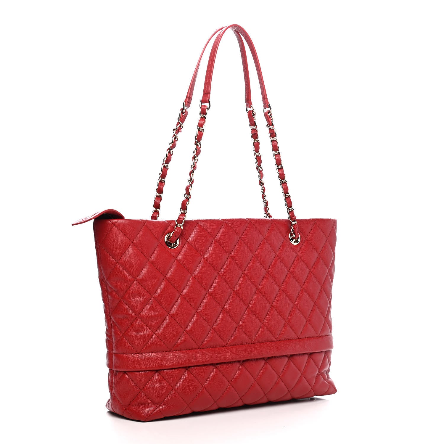 Chanel Caviar Quilted Rolled Up Tote Red 2 of 8