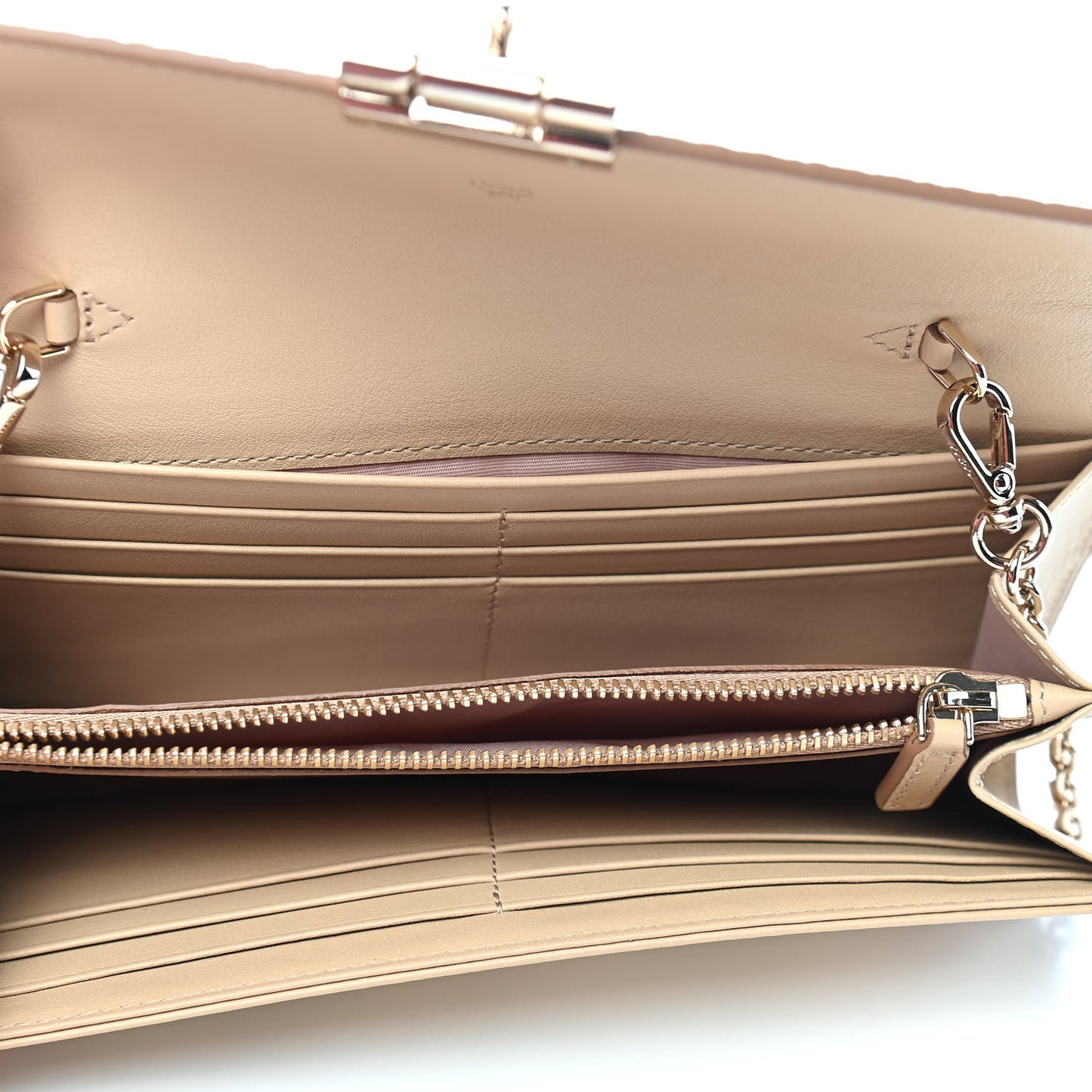 Metallic Visetos Patricia Wallet On Chain Gold