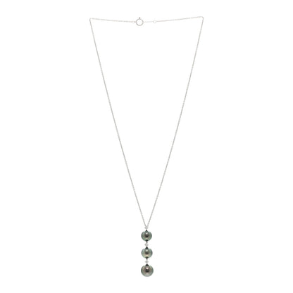 Mikimoto 18K White Gold Diamond Black South Sea Pearl 8-9mm Drop Pendant Necklace 3 of 4