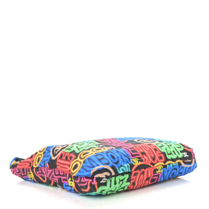 Chanel Caviar Fabric Graffiti Foldable Tote Bag With Chain Black Multicolor 3 of 17