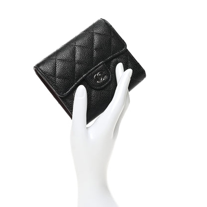Chanel Caviar Quilted Compact Flap Wallet Black 2 of 9