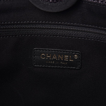 Chanel Woven Straw Raffia Small Deauville Tote Black 6 of 10