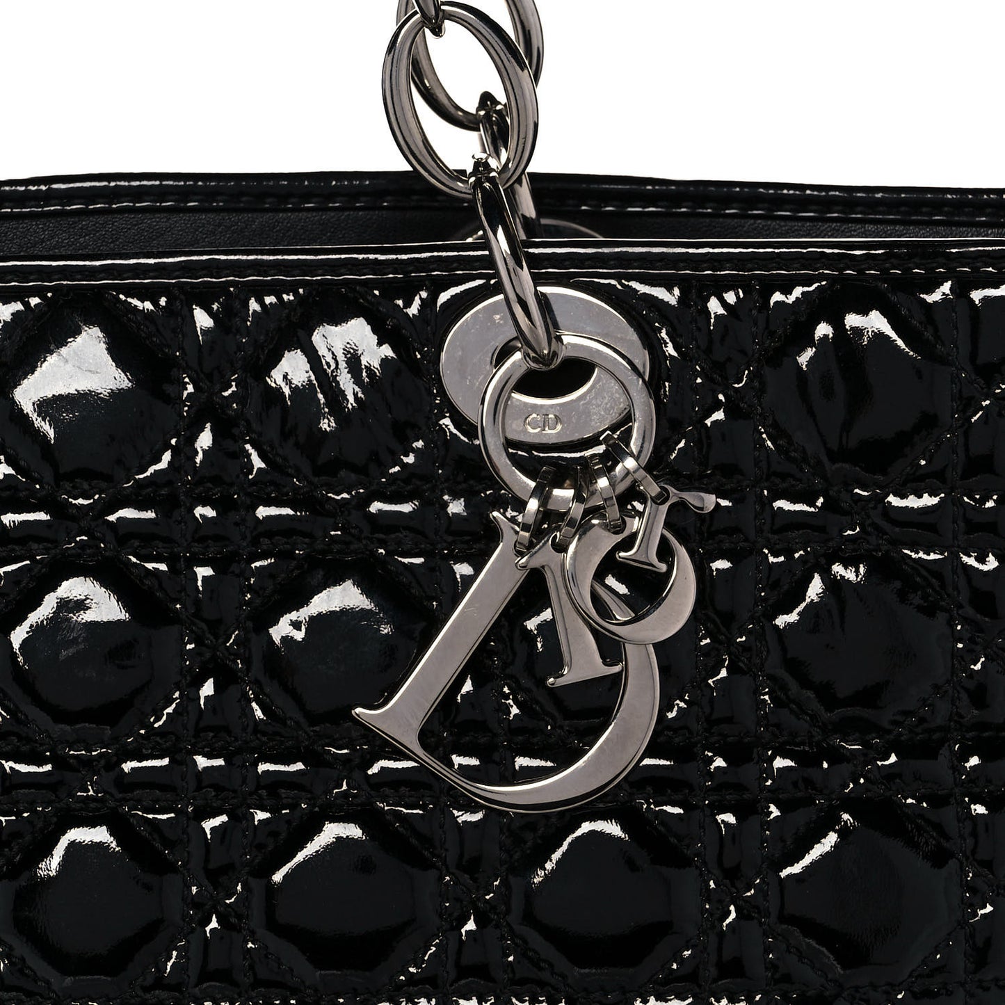 Patent Cannage Dior Soft Shopping Tote Black