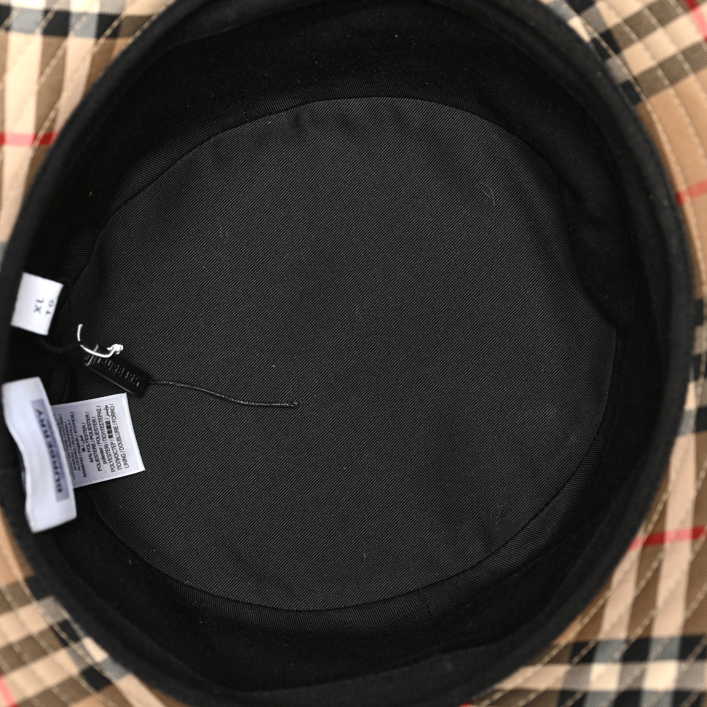Technical Cotton Vintage Check Bucket Hat XL Archive Beige