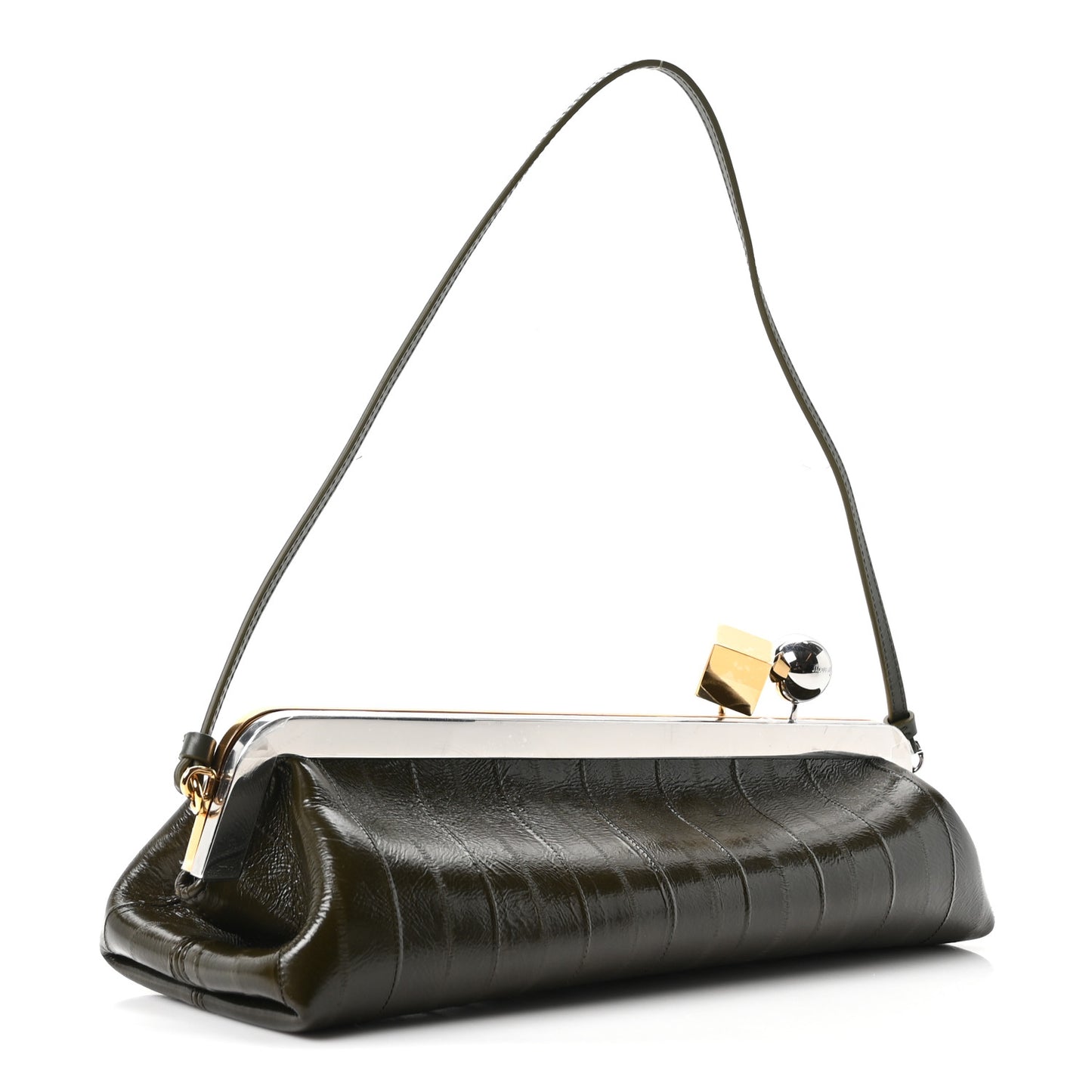 Eelskin La Pochette Salon Clutch Dark Khaki