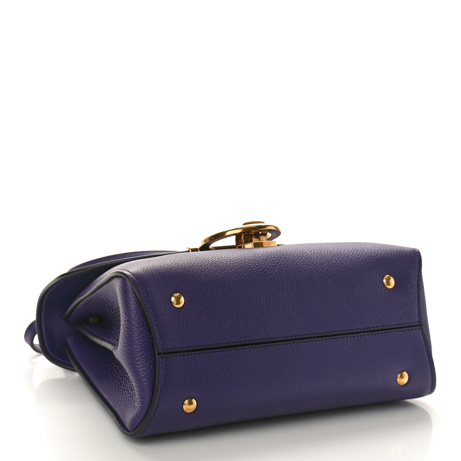 Salvatore Ferragamo Calfskin Small Margot Top Handle Satchel Sommerso Purple 4 of 9