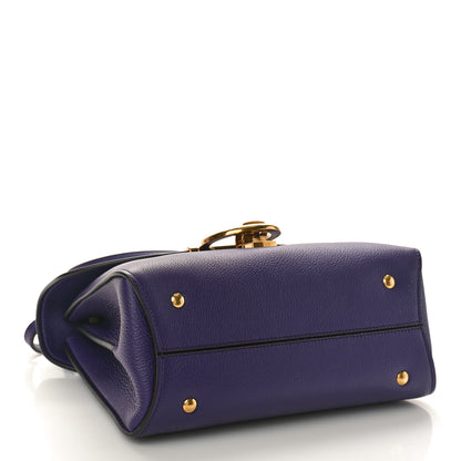 Salvatore Ferragamo Calfskin Small Margot Top Handle Satchel Sommerso Purple 4 of 9