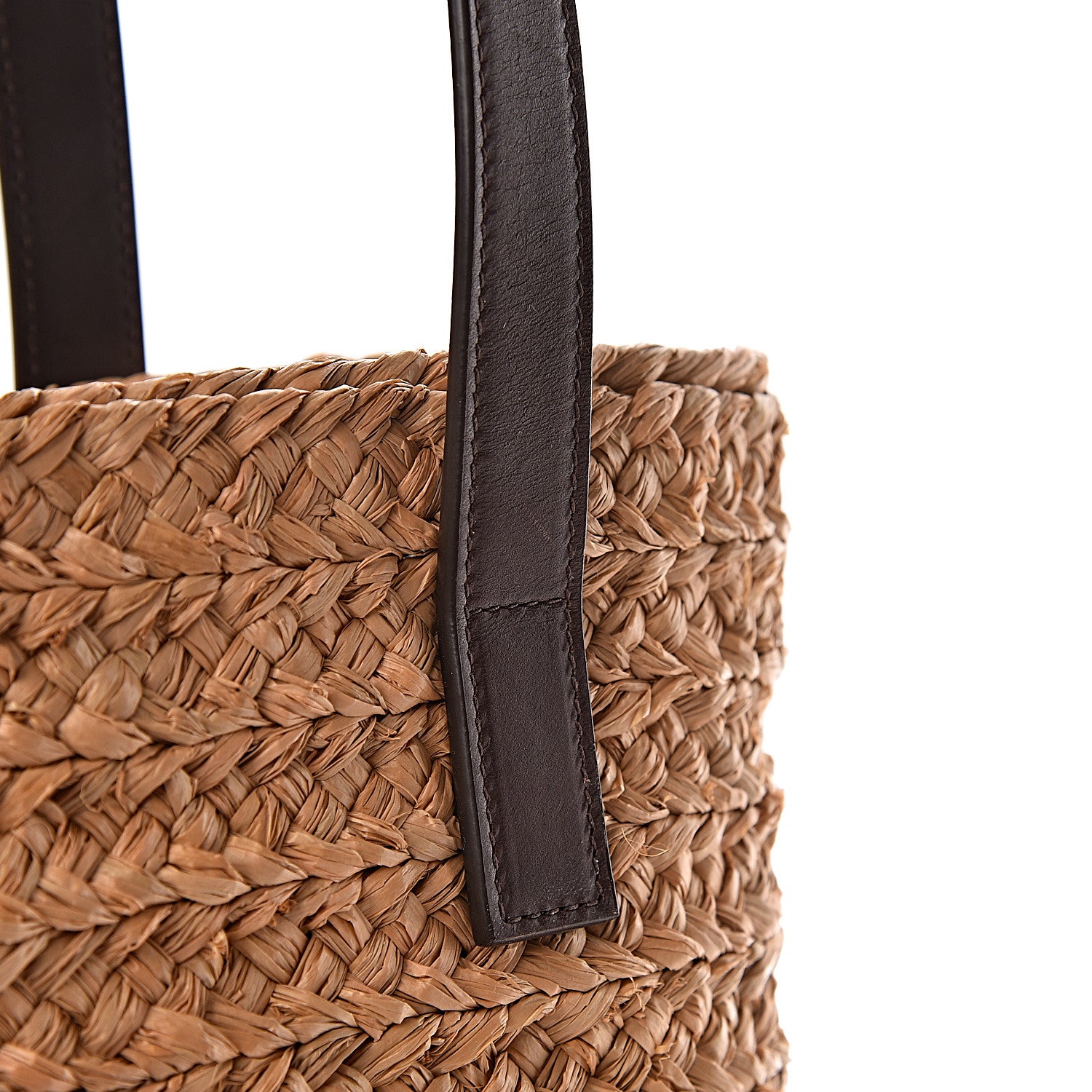 Saint Laurent Raffia Calfskin Small Panier Tote Naturale Nut 13 of 13