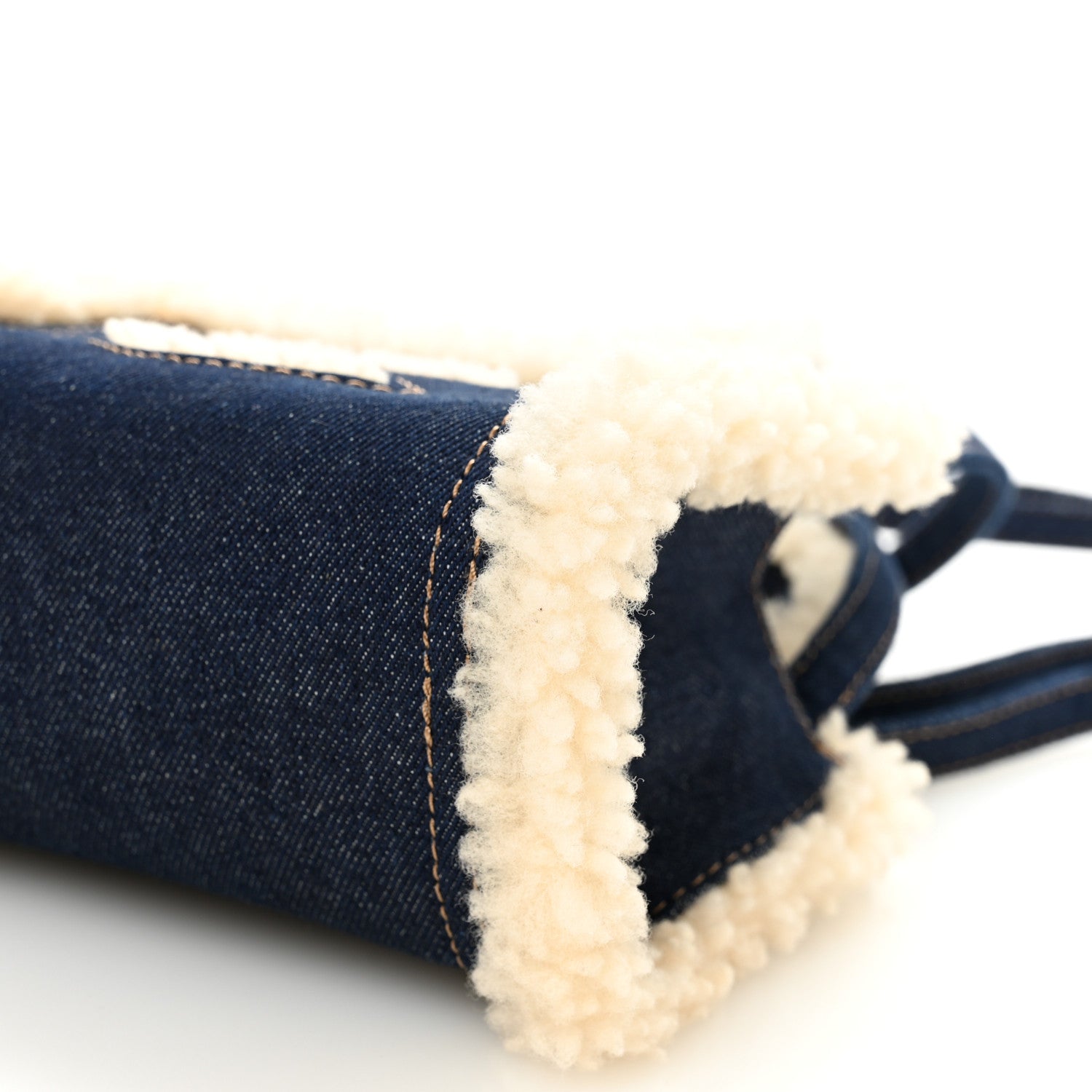 Telfar X UGG Denim Shearling Small Shopping Bag Raw Denim 9 of 10
