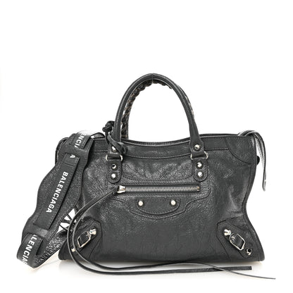 Balenciaga Agneau Classic Silver Hardware S City Logo Strap Gris Fossile White 1 of 11