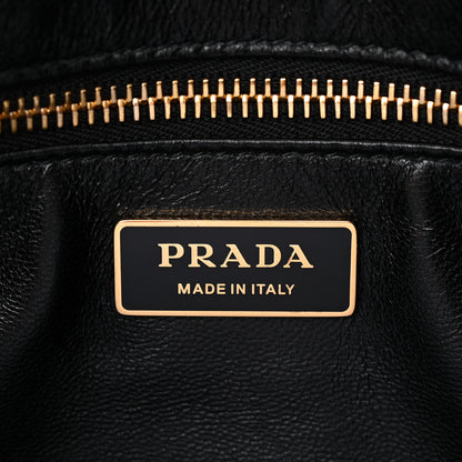 Prada Soft Calfskin Large Aimée Shoulder Bag Black 6 of 10