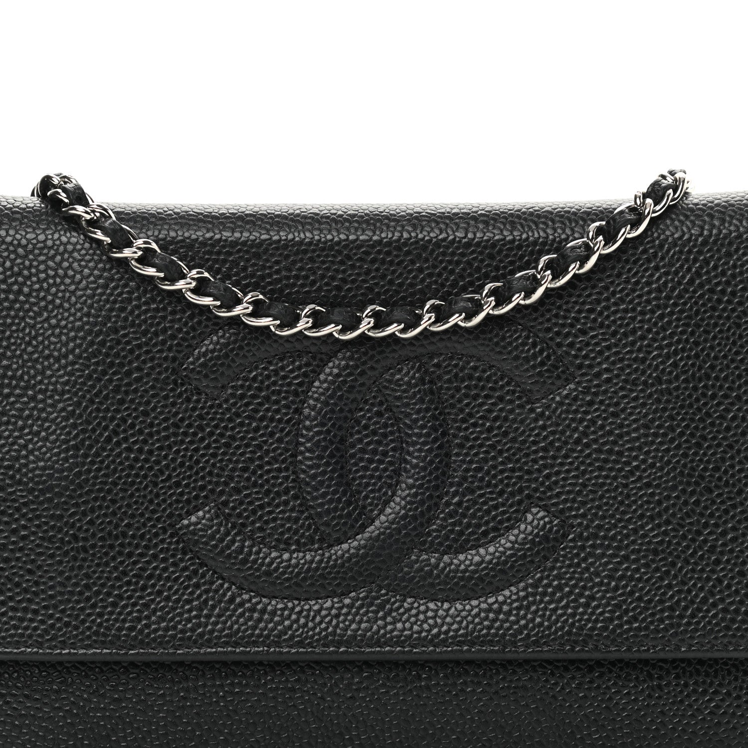 Chanel Caviar Timeless CC Wallet On Chain WOC Black 9 of 12
