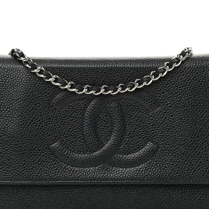 Chanel Caviar Timeless CC Wallet On Chain WOC Black 9 of 12