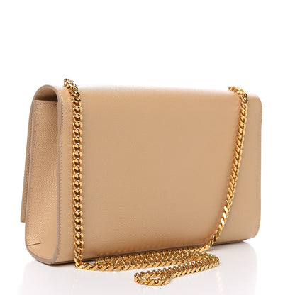 Saint Laurent Grain De Poudre Medium Monogram Kate Satchel Nude Powder 2 of 10