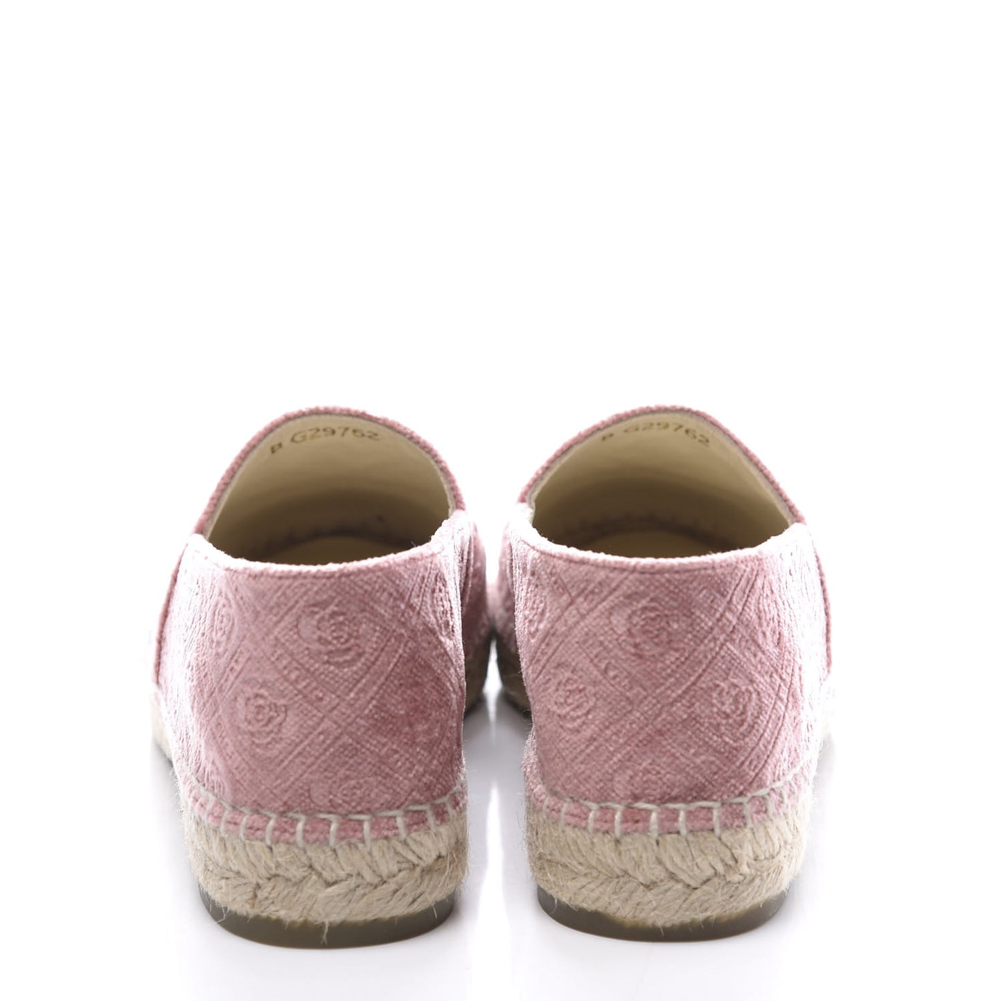 Velvet Grosgrain Quilted Camellia CC Espadrilles 38 Pink Black