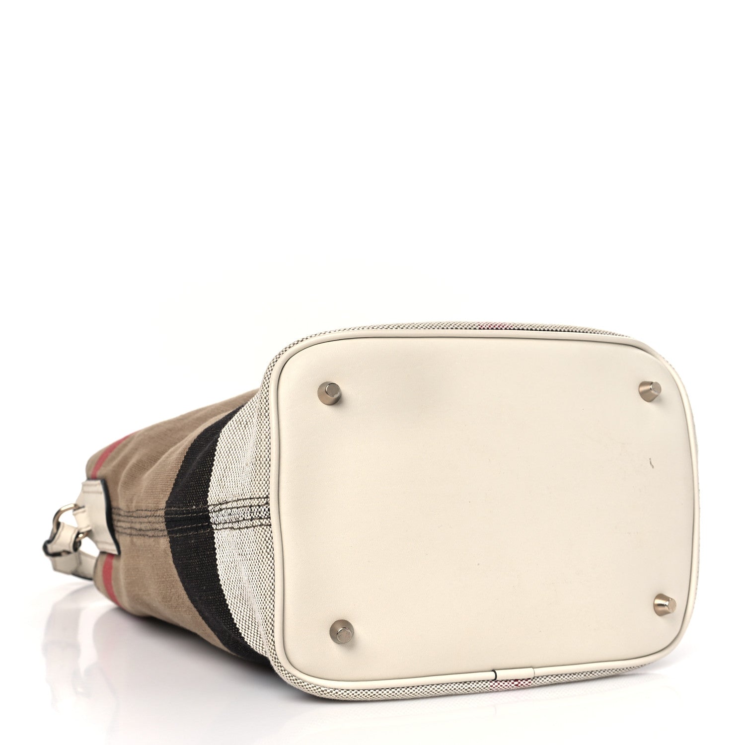 Burberry Canvas Mega Check Small Ashby Hobo White 4 of 11