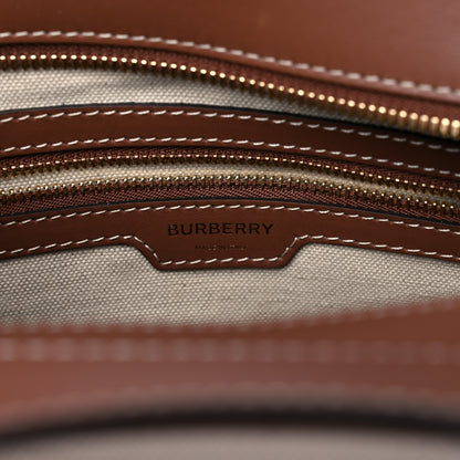 Burberry Canvas Smooth Calfskin Two Tone Small Pocket Bag Natural Malt Brown 6 of 16