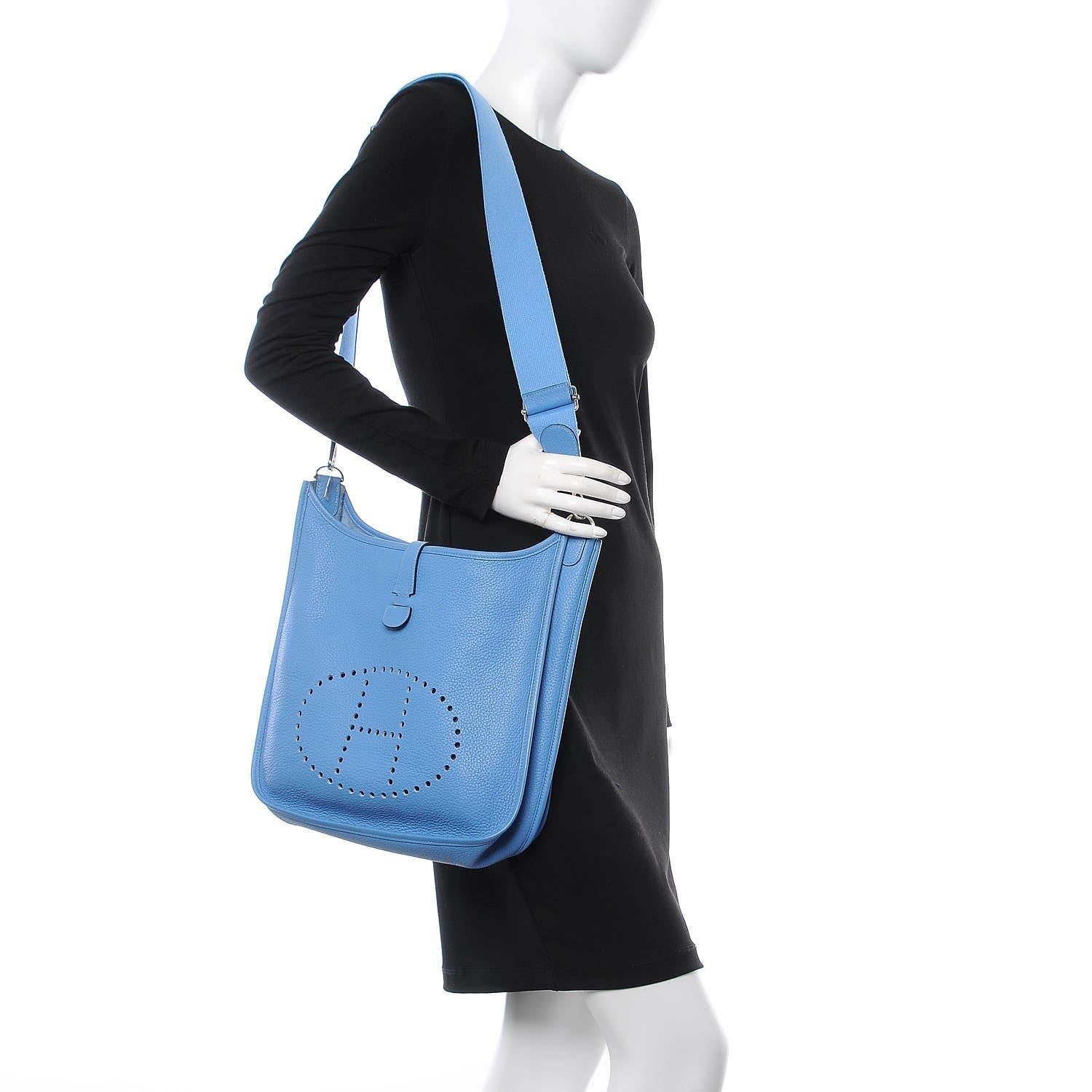 Hermes Taurillon Clemence Evelyne III GM Bleu Paradis 2 of 9