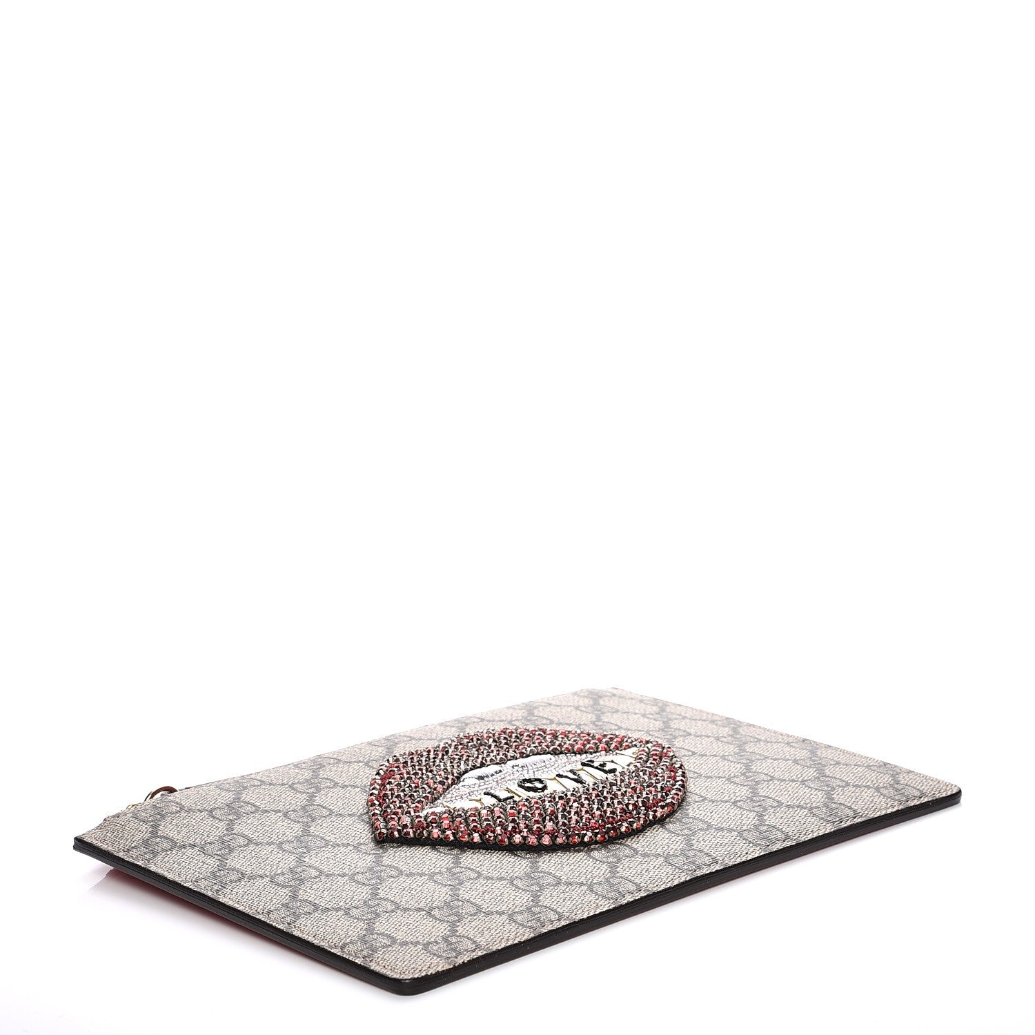 Gucci GG Supreme Monogram Merveilles Lips Zip Pouch Hibiscus Red 4 of 10