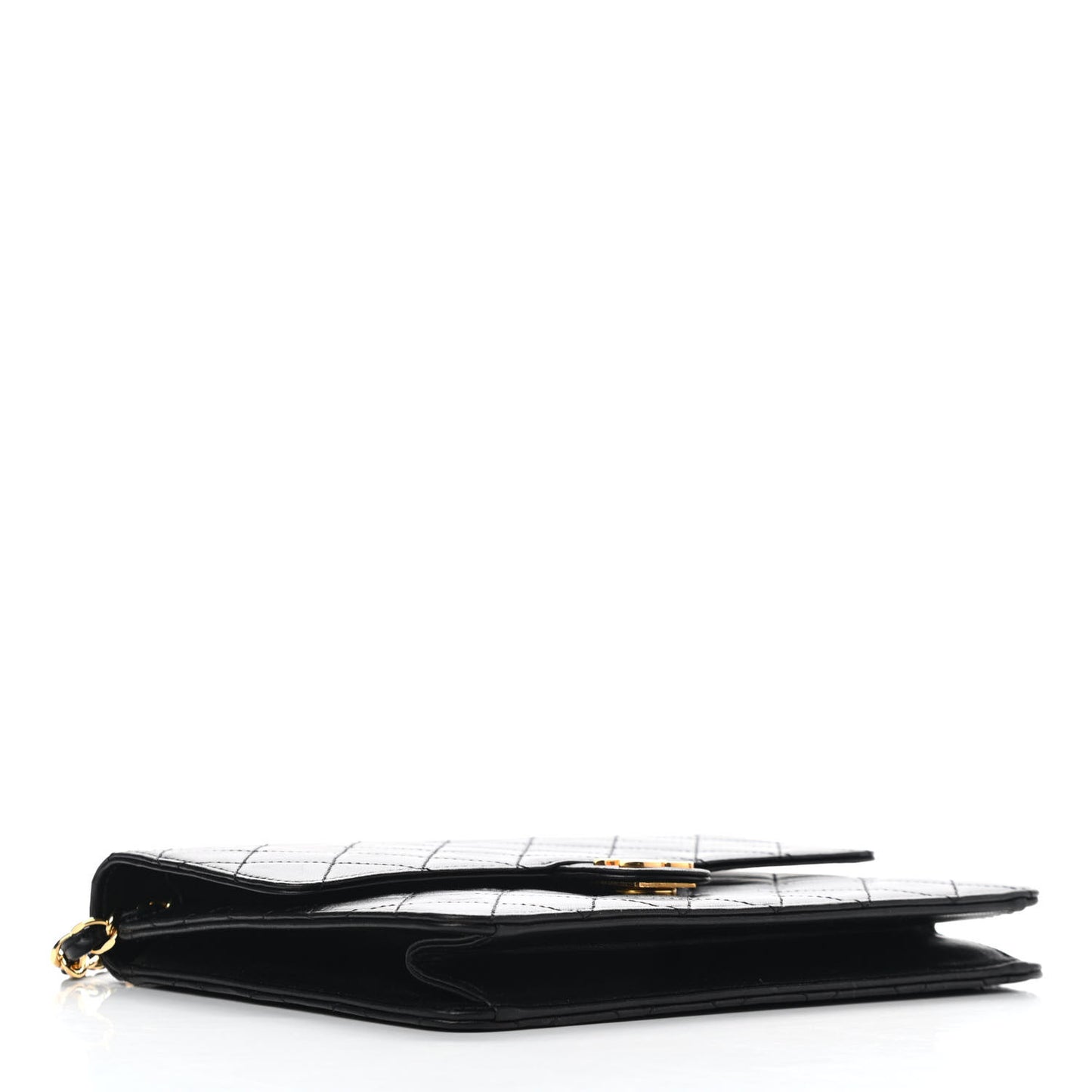 Lambskin Quilted Small Single Flap Black