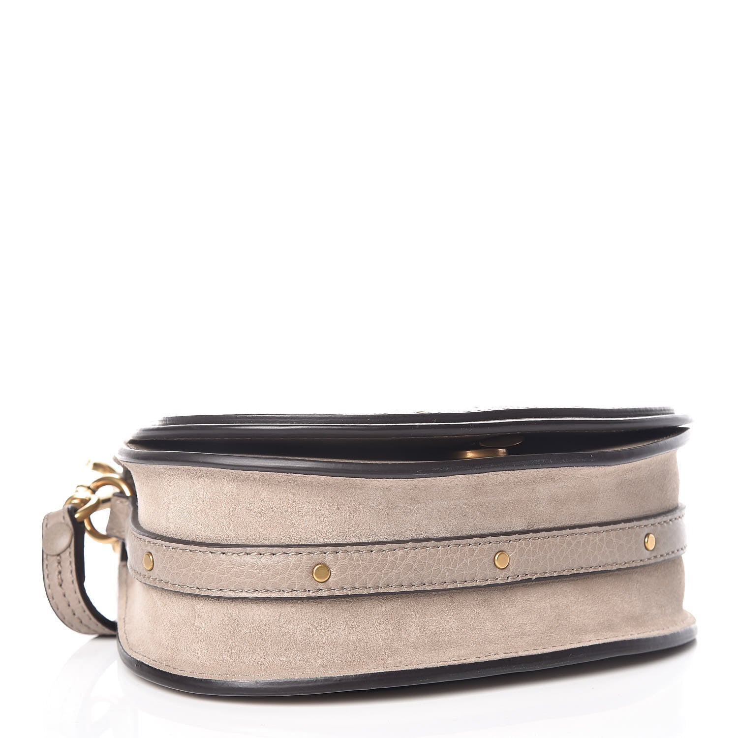 Chloe Calfskin Suede Small Nile Bracelet Bag Motty Grey 4 of 9