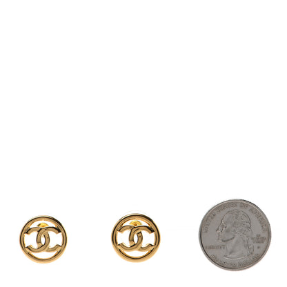 Chanel CC Round Earrings Gold 2 of 5