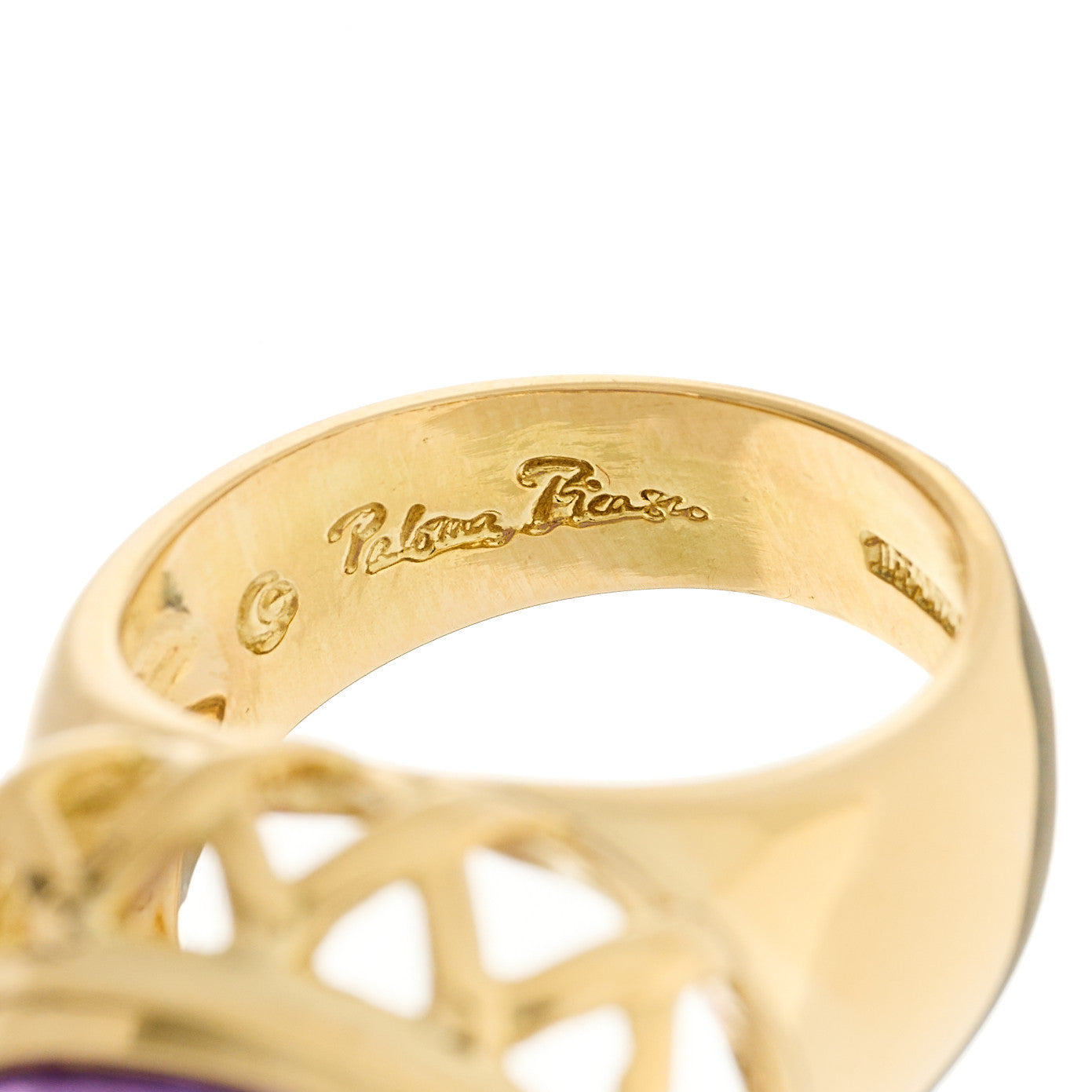 18K Yellow Gold Amethyst Paloma Picasso Forever Ring 54 6.75