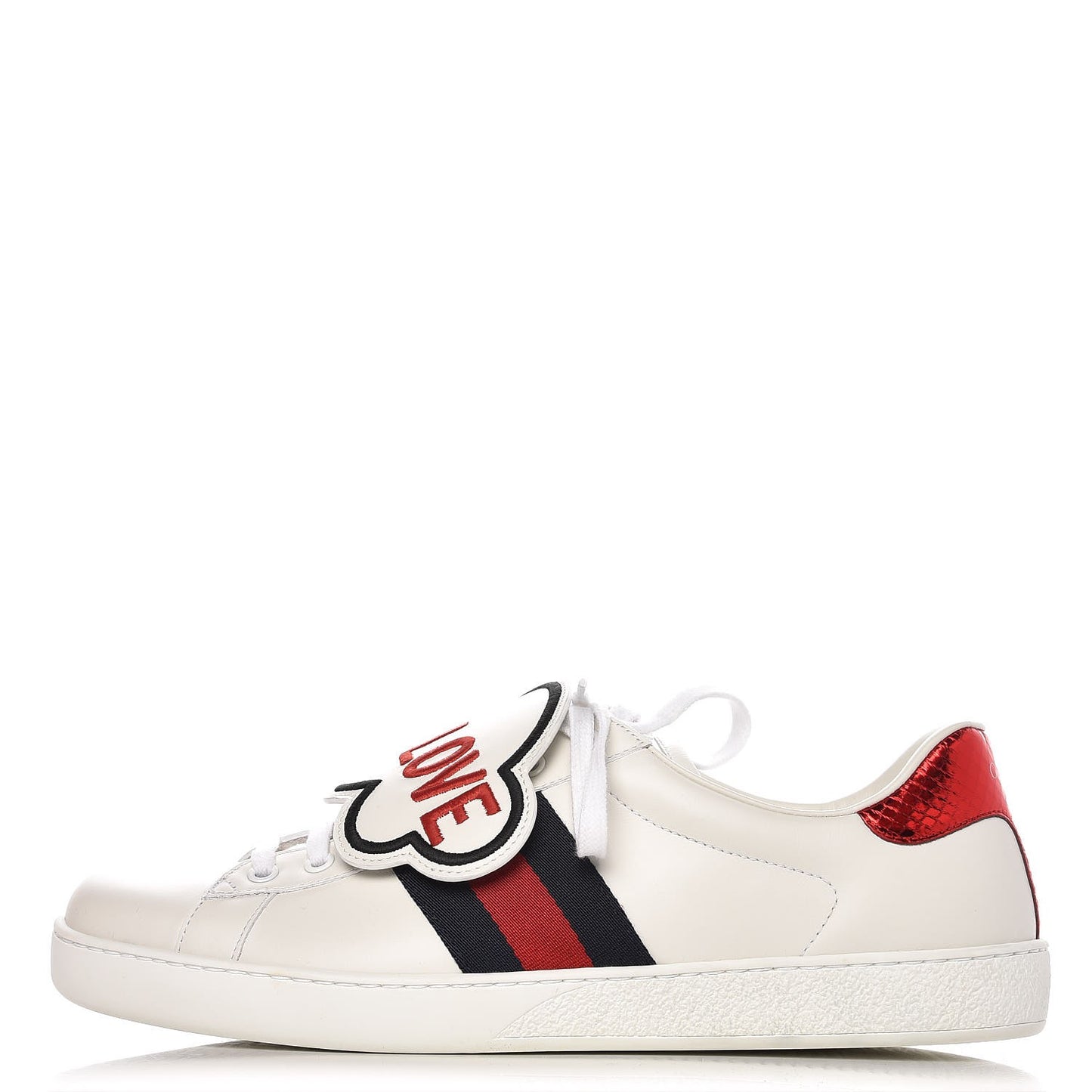 Calfskin Ayers Web Blind for Love Embroidered Mens Ace Sneakers 10 White