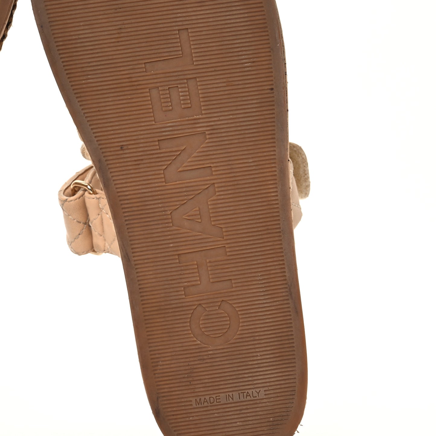 Cord Lambskin Quilted Logo Mules 39 Beige