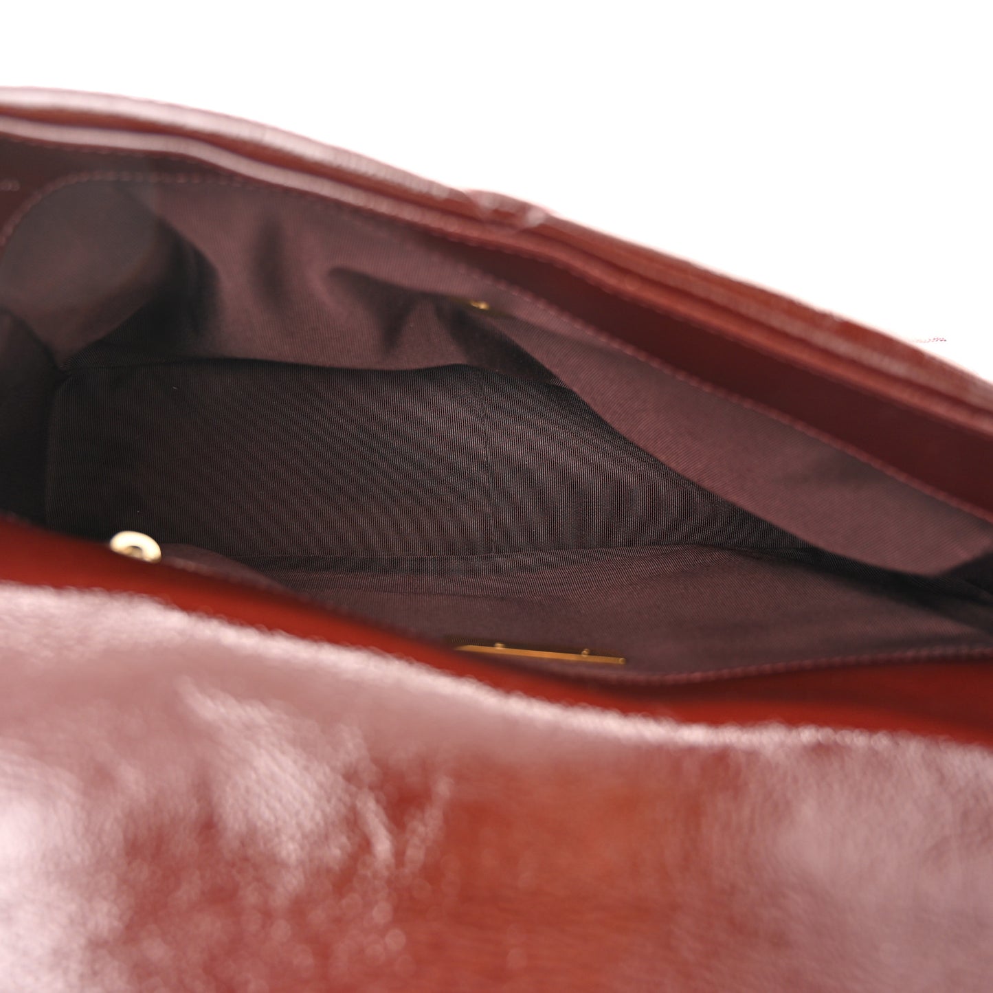 Shiny Crumpled Calfskin Quilted Large Chanel 19 Flap Burgundy