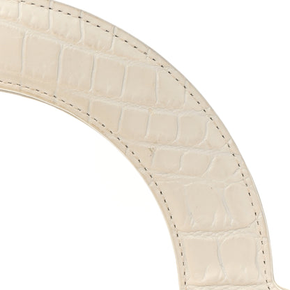 Bottega Veneta Calfskin Crocodile Embossed Doll Top Handle Bag White 17 of 17