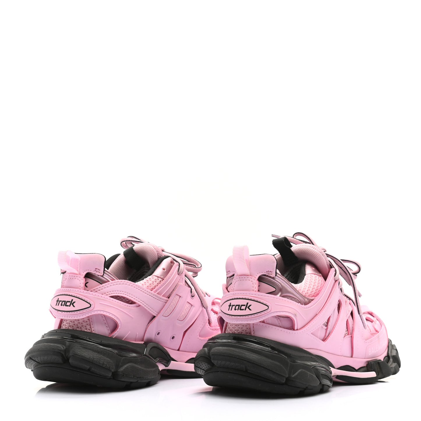 Rubber Fabric Bi-Color Womens Track Sneakers 37 Pink Black