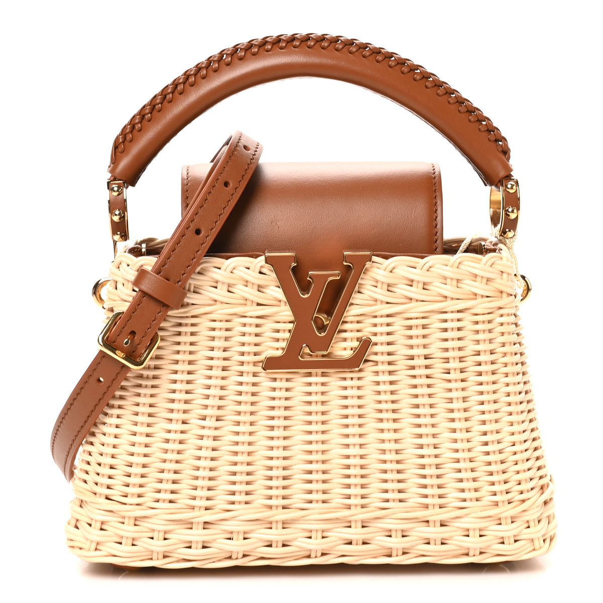 Louis Vuitton Rattan Calfskin Capucines Mini Brown 1 of 8