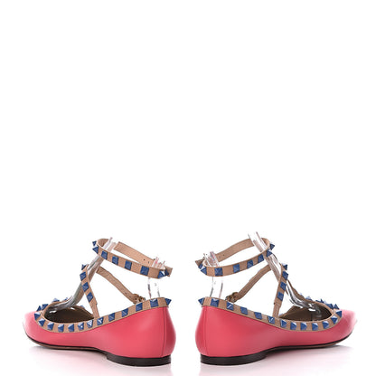 Valentino Garavani Nappa Rockstud Cage Ballerina Flats 38 Deep Fuxia 6 of 14