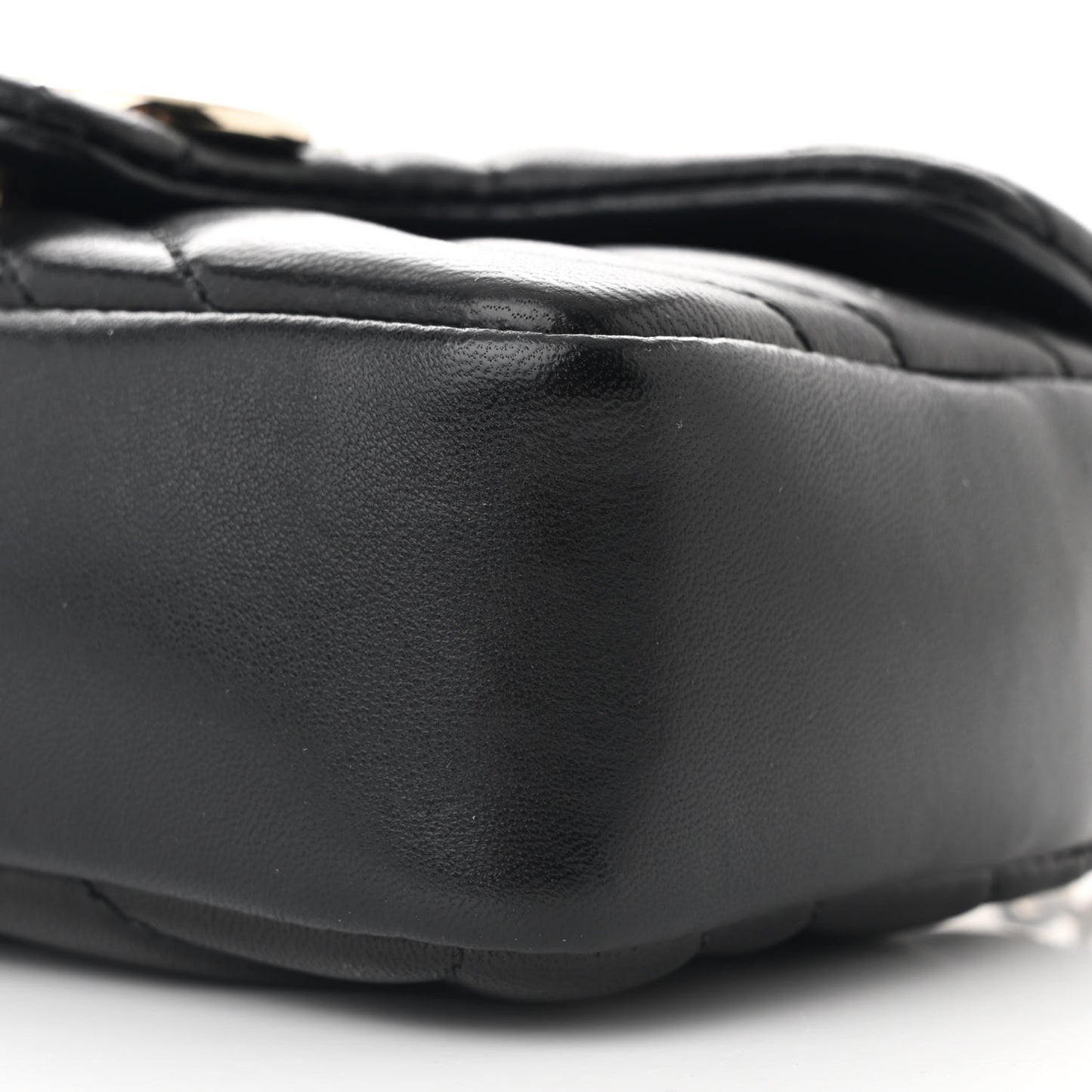 Lambskin Matelasse Mini GG Marmont Shoulder Bag Black