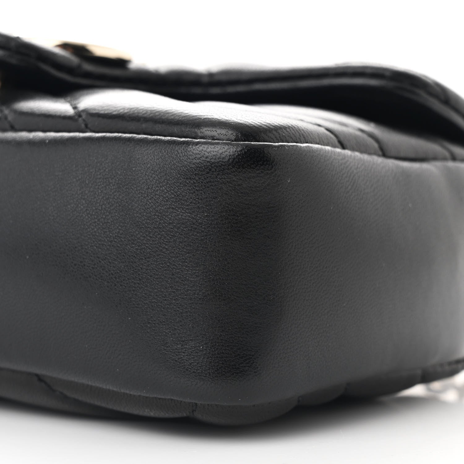 Gucci Lambskin Matelasse Mini GG Marmont Shoulder Bag Black 10 of 11