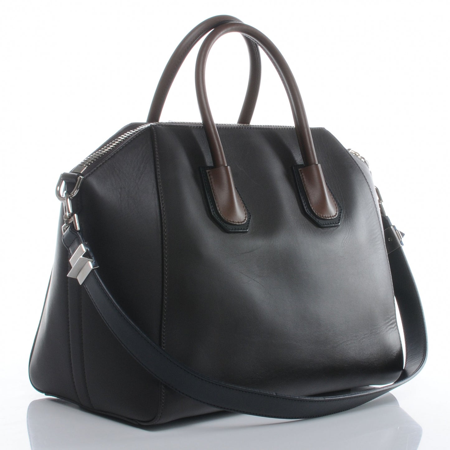 Calfskin Medium Bi-Color Antigona Black Brown