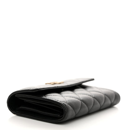 Chanel Caviar Quilted Crystal CC Medium Flap Wallet Black 4 of 9