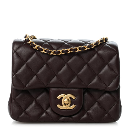 Chanel Lambskin Quilted CC Pearl Crush Mini Flap Dark Brown 1 of 12
