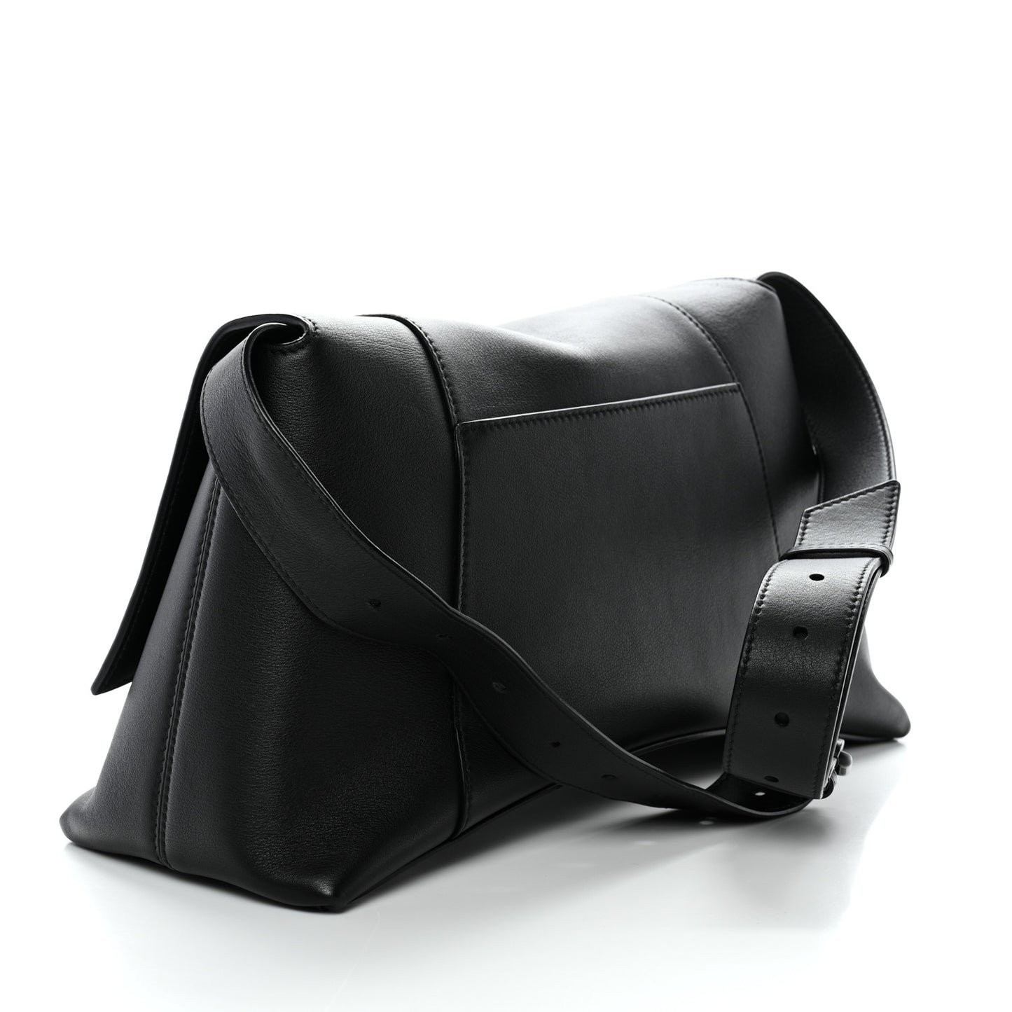 Grained Calfskin Monochrome M Downtown Shoulder Bag Black