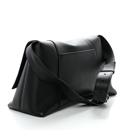 Balenciaga Grained Calfskin Monochrome M Downtown Shoulder Bag Black 2 of 12