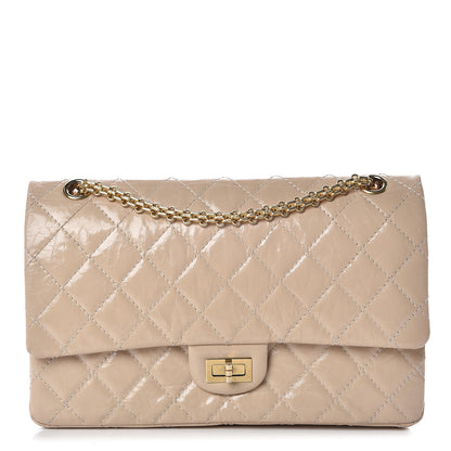 Chanel Distressed Patent Quilted 2.55 Reissue 226 Flap Beige 1 of 13