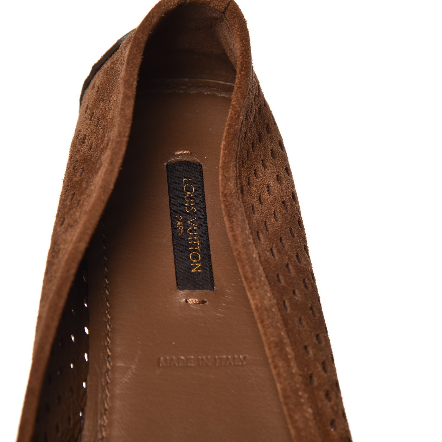 Louis Vuitton Suede Perforated Oxford Ballerina Flats 39 Cognac 8 of 11