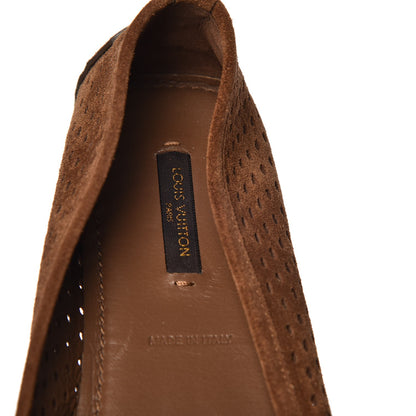 Louis Vuitton Suede Perforated Oxford Ballerina Flats 39 Cognac 8 of 11