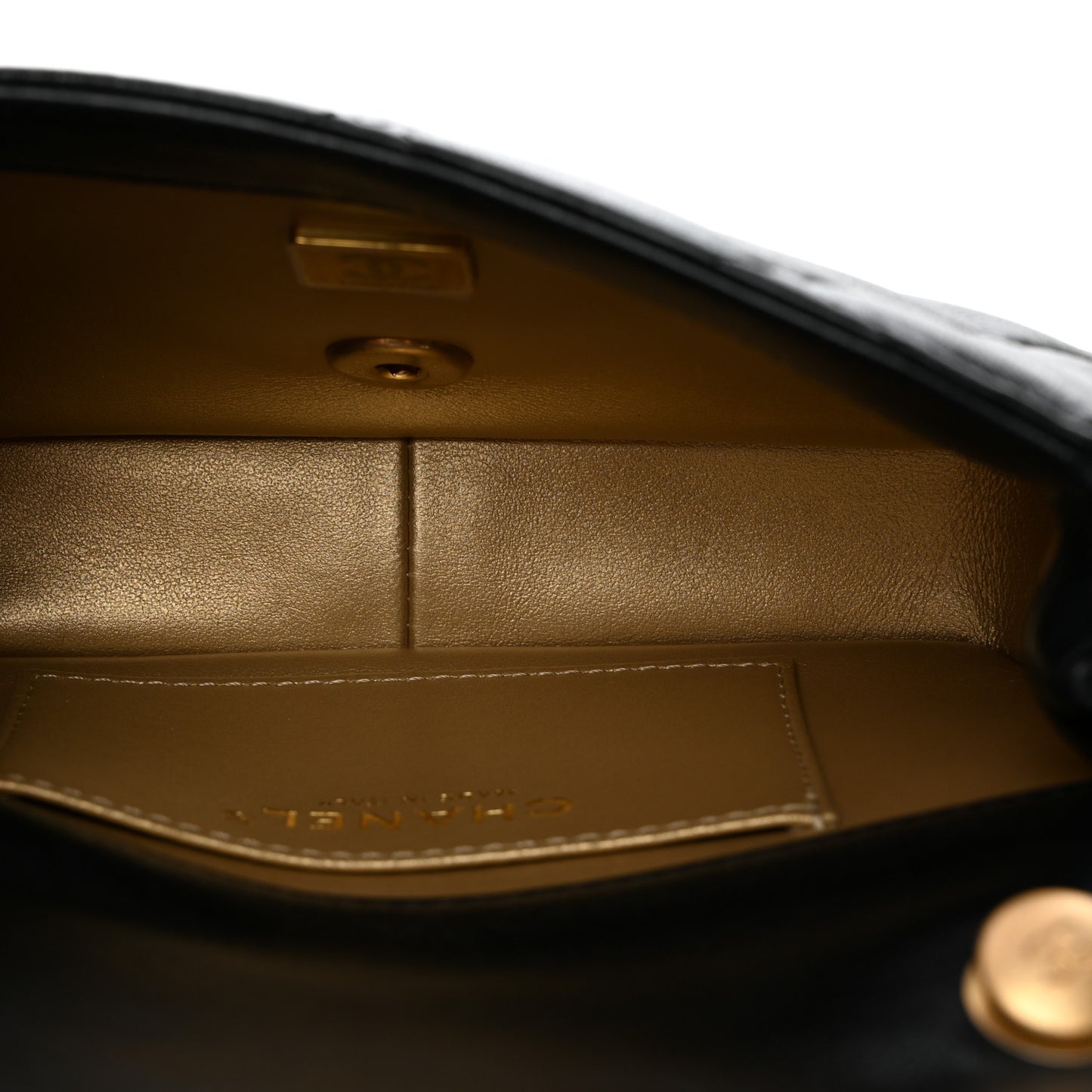 Lambskin Pearl Quilted Mini Flap Black