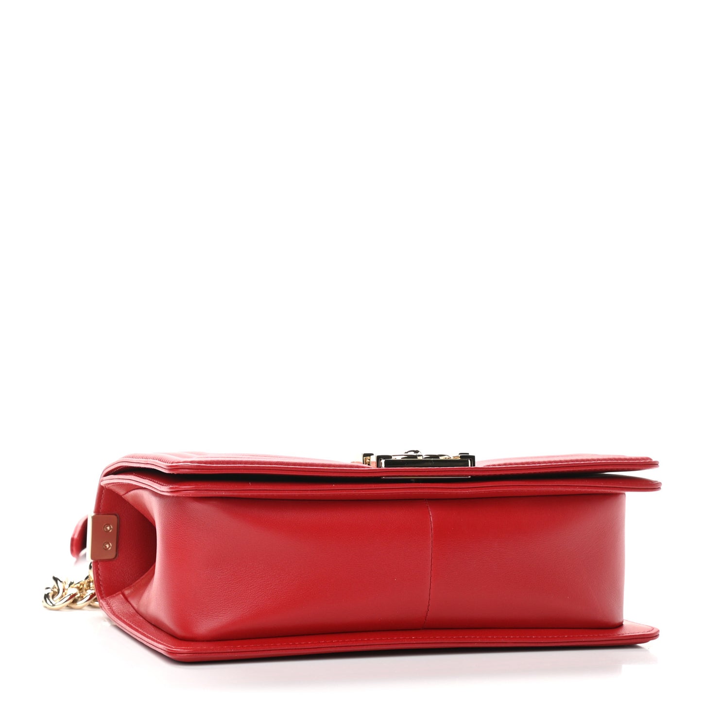 Lambskin Quilted Medium Boy Flap Red