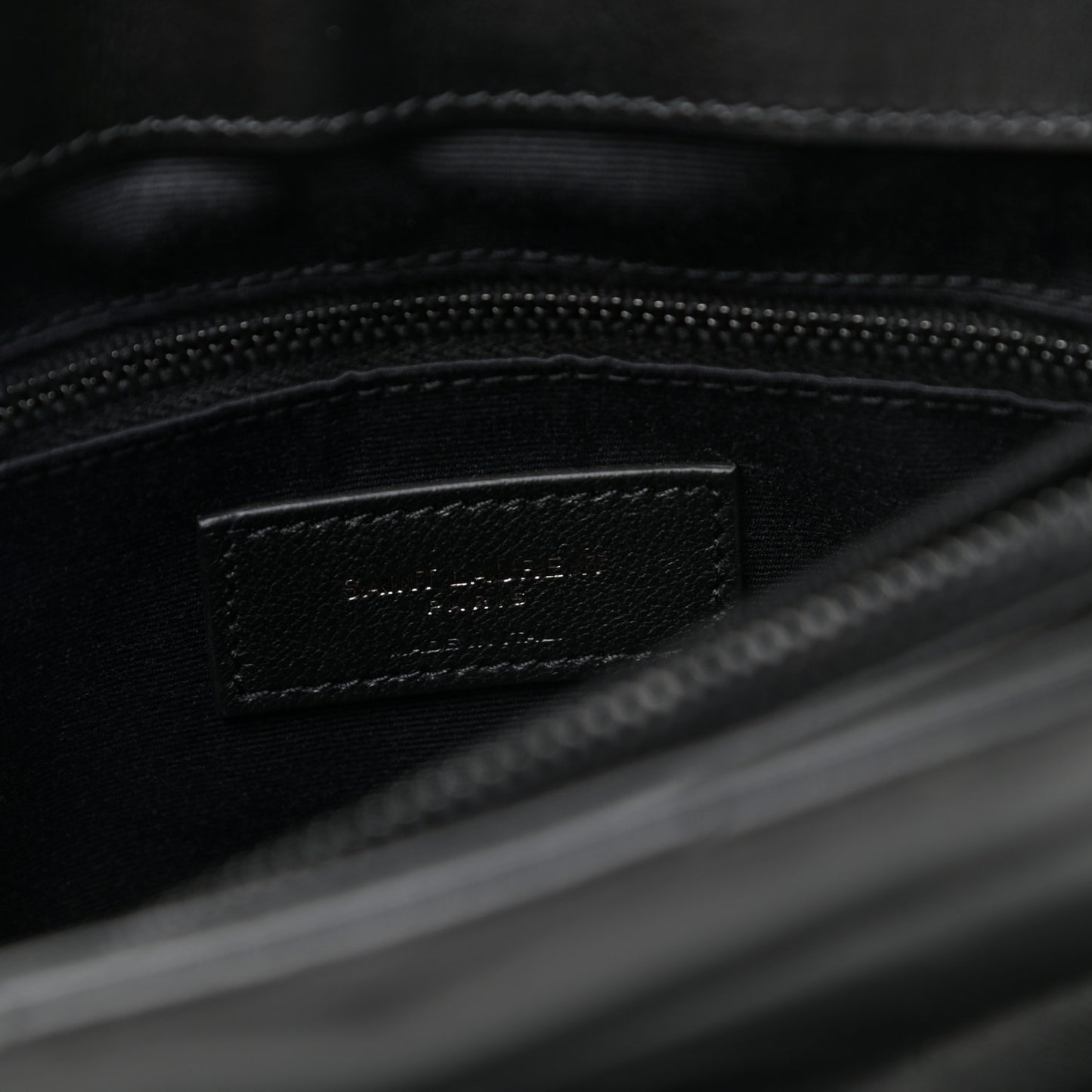 Calfskin Y Quilted Monogram Medium Loulou Chain Satchel Black