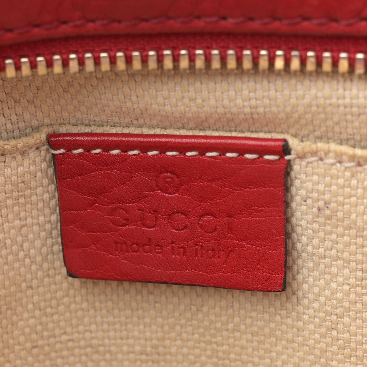 Gucci Pebbled Calfskin Small Soho Disco Bag Vibrant Red 6 of 14